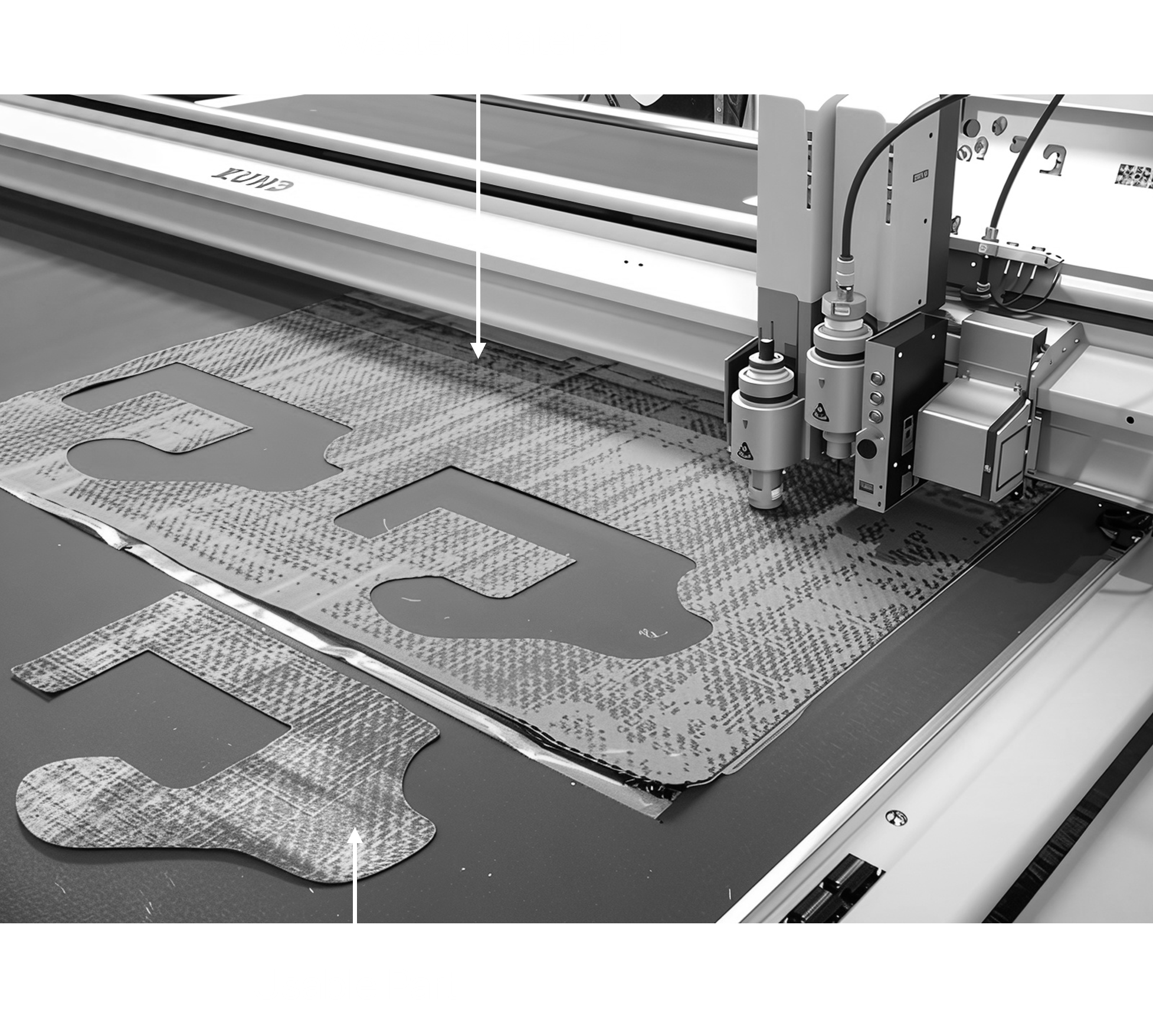 Illustration of conventional fabric cutting issues